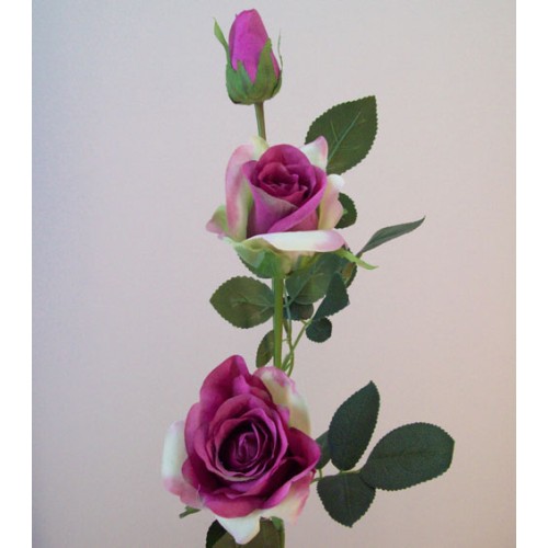 Artificial Rose Spray Mauve Long Stem 85cm Artificial Flowers